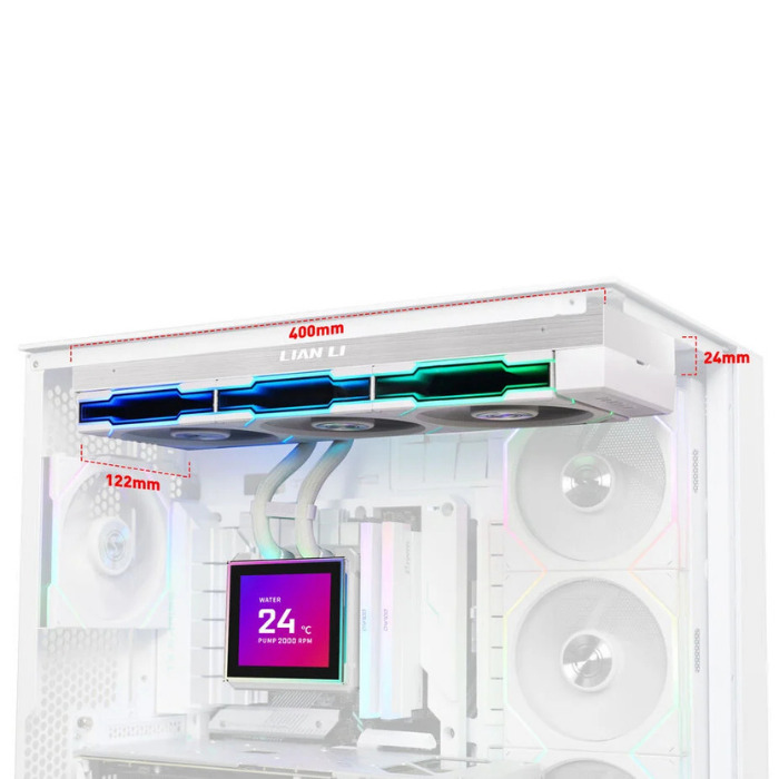 Chłodzenie wodne Lian Li HydroShift II LCD-S 360TL ARGB White 360mm