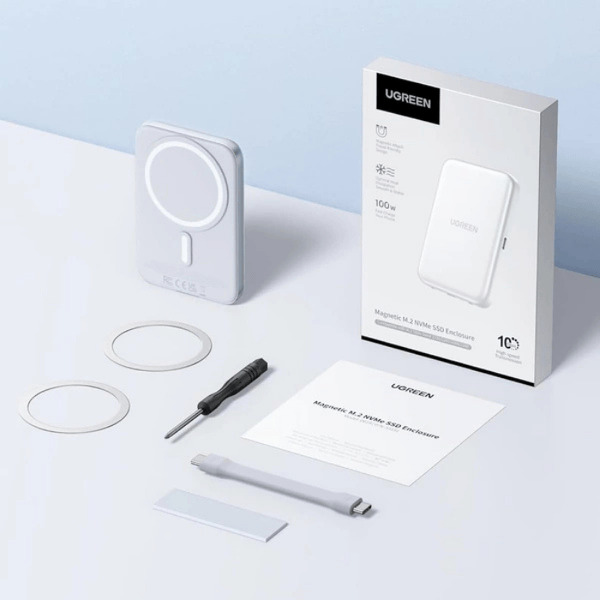 Zdjęcie produktu: Obudowa zewnętrzna na dysk SSD M.2 (PCIe/NVMe) Ugreen magnetyczna - biała Zdjęcie produktu: Obudowa zewnętrzna na dysk SSD M.2 (PCIe/NVMe) Ugreen magnetyczna - biała