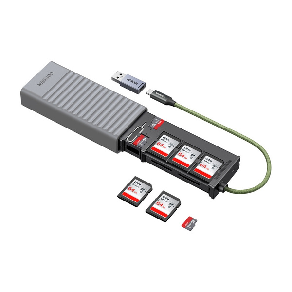 Zdjęcie produktu: Czytnik kart Ugreen USB-C + USB-A z organizerem 6x SD + 4x microSD + SIM