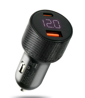 Miniatura produktu: Ładowarka samochodowa everActive CC-50Q z gniazdem USB QC3.0 oraz USB-C PD 75W