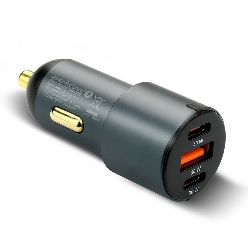 Ładowarka samochodowa everActive CC-40Q USB-C PD 60W