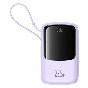 Miniatura produktu: Powerbank Baseus Qpow Pro+ 10000mAh 22.5W z wbudowanym kablem USB-C z wyświetlaczem - fioletowy
