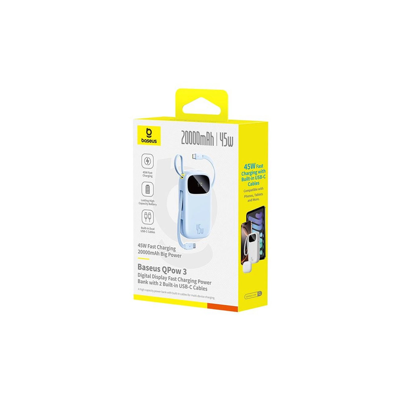 Powerbank Baseus EnerFill FC21 Qpow 3 Ultra 20000mAh 45W z wyświetlaczem