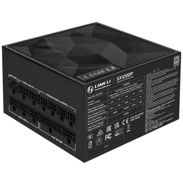 Zdjęcie produktu: Zasilacz Lian Li SX Platinum ATX 3.1 PCIe 5.1 Czarny 1200W