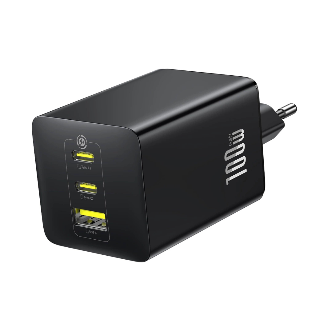 Ładowarka sieciowa EnerFill FE11 100W 2 x USB-C + USB-A - czarna