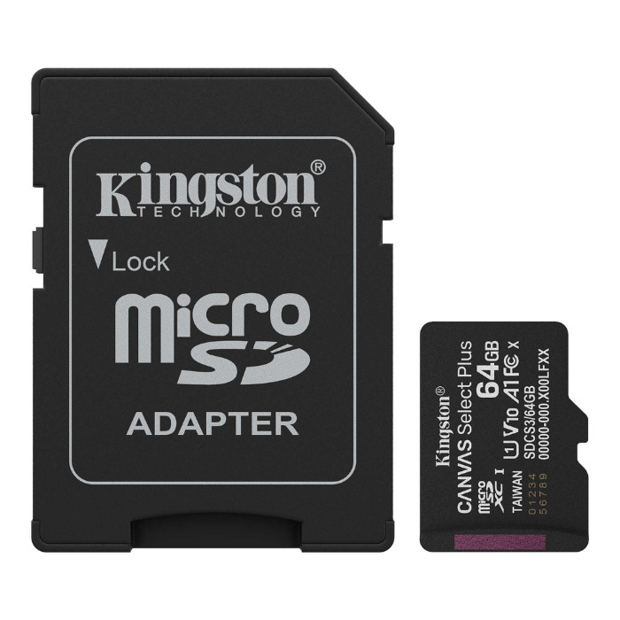Karta Kingston Canvas Select Plus microSDXC 64GB Class A1 + Adapter SD