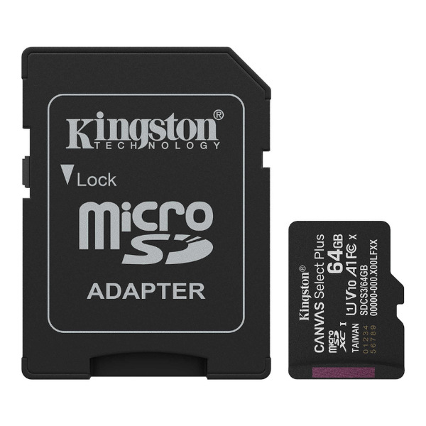 Zdjęcie produktu: Karta Kingston Canvas Select Plus microSDXC 64GB Class A1 + Adapter SD