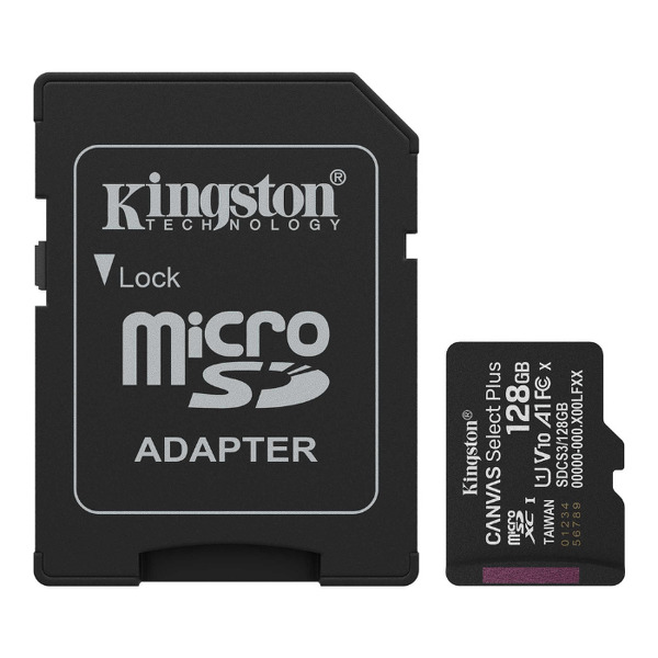 Zdjęcie produktu: Karta Kingston Canvas Select Plus microSDXC 128GB Class A1 + Adapter SD Zdjęcie produktu: Karta Kingston Canvas Select Plus microSDXC 128GB Class A1 + Adapter SD