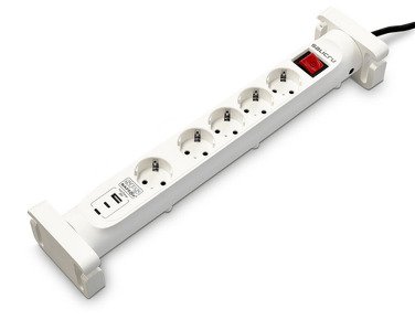 Miniatura produktu: Aktywna Listwa zasilająca Salicru SPS Safe 5+ (5 gniazd Schuko)