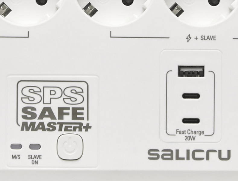 Zdjęcie produktu: Aktywna Listwa zasilająca Salicru SPS Safe Master+ (6 gniazd Schuko)
