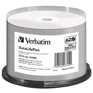 Miniatura produktu: Płyta Verbatim CD-R 700MB x52 50szt Printable AZO