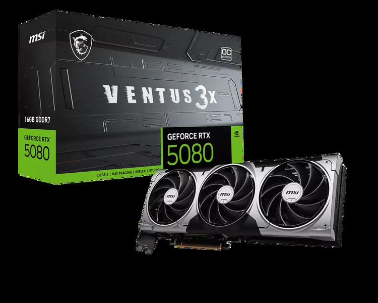 Zdjęcie produktu: MSI GeForce RTX 5080 VENTUS 3X OC 16GB GDDR7 DLSS 4