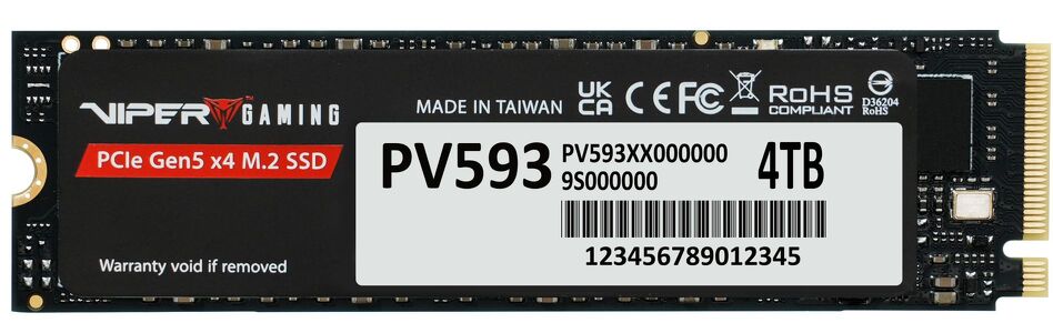 Miniatura produktu: Dysk Patriot SSD Viper PV593 4TB M.2 PCIe NVMe Gen5 PV593P4TBM28H