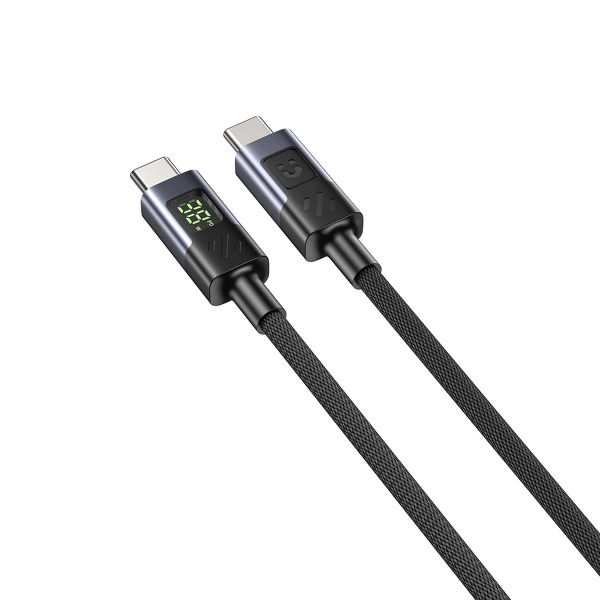 Zdjęcie produktu: Kabel USB-C PD 60W 480Mbps z wyświetlaczem Unitek z oplotem czarny - 2m