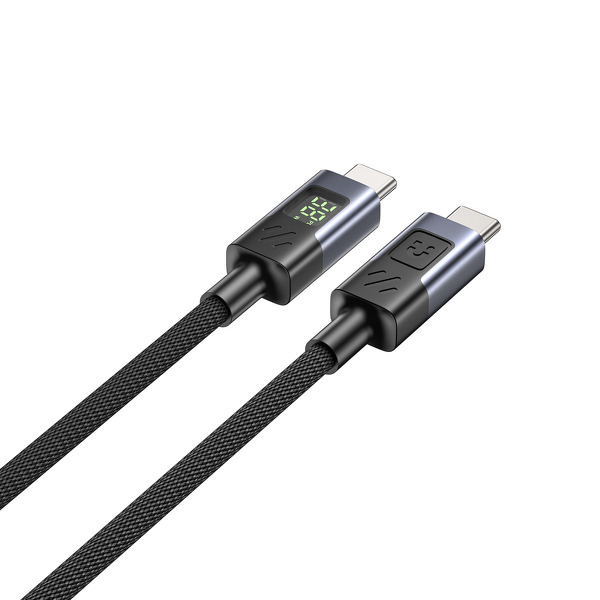 Zdjęcie produktu: Kabel USB-C PD 60W 480Mbps z wyświetlaczem Unitek z oplotem czarny - 3m