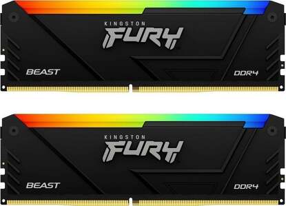 Miniatura produktu: Pamięć Kingston FURY Beast RGB 32GB (2x16GB) DDR4-3200 Non-ECC CL16 KF432C16BB2AK2/32