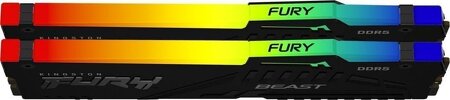 Miniatura zdjęcia: Pamięć Kingston FURY Beast RGB Black 32GB (2x16GB) DDR5 6000 CL30 XMP