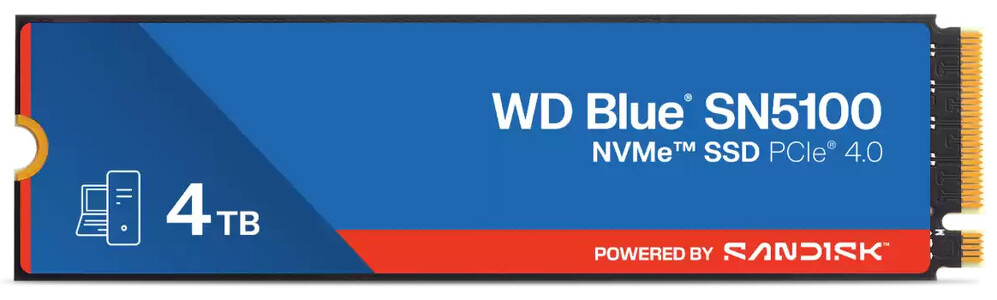 Miniatura produktu: Dysk WD Blue SN5100 SSD 4TB M.2 PCIe NVMe Gen4 WDS400T5B0E