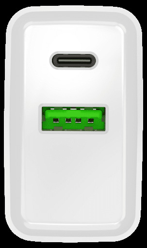 Ładowarka sieciowa Natec Ribera GaN Slim 1x USB-A + 1x USB TYP-C 20W