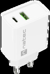 Miniatura zdjęcia: Ładowarka sieciowa Natec Ribera GaN Slim 1x USB-A + 1x USB TYP-C 20W