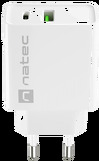 Miniatura zdjęcia: Ładowarka sieciowa Natec Ribera GaN Slim 1x USB-A + 1x USB TYP-C 20W