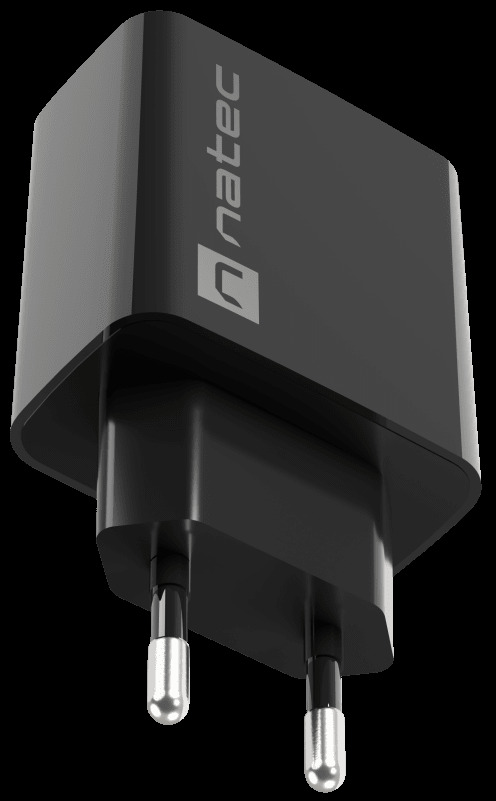Ładowarka sieciowa Natec Ribera GaN Slim 1x USB-A + 1x USB TYP-C 20W