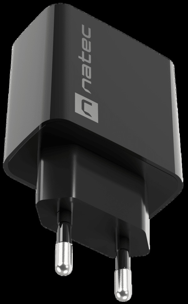 Zdjęcie produktu: Ładowarka sieciowa Natec Ribera GaN Slim 1x USB-A + 1x USB TYP-C 20W