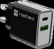 Miniatura zdjęcia: Ładowarka sieciowa Natec Ribera GaN Slim 1x USB-A + 1x USB TYP-C 20W