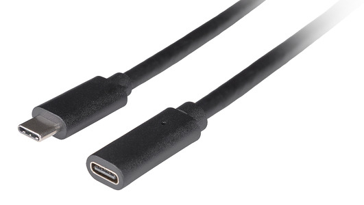 Miniatura produktu: Przedłużacz USB-C M/F 3.1 5 Gb/s do 100 W Lanberg czarny - 0.5m
