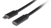 Przedłużacz USB-C M/F 3.1 5 Gb/s do 100 W Lanberg czarny - 0.5m