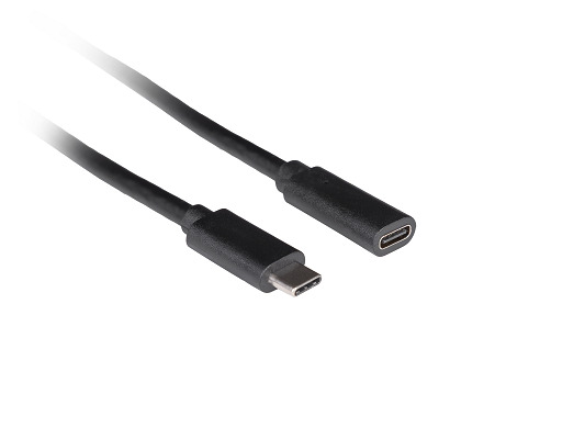 Przedłużacz USB-C M/F 3.1 5 Gb/s do 100 W Lanberg czarny - 1.5m