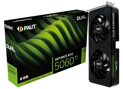 Miniatura produktu: Palit GeForce RTX 5060 Ti Dual 8GB GDDR7 DLSS 4 (NE7506T019P1-GB2062D) Miniatura produktu: Palit GeForce RTX 5060 Ti Dual 8GB GDDR7 DLSS 4 (NE7506T019P1-GB2062D)