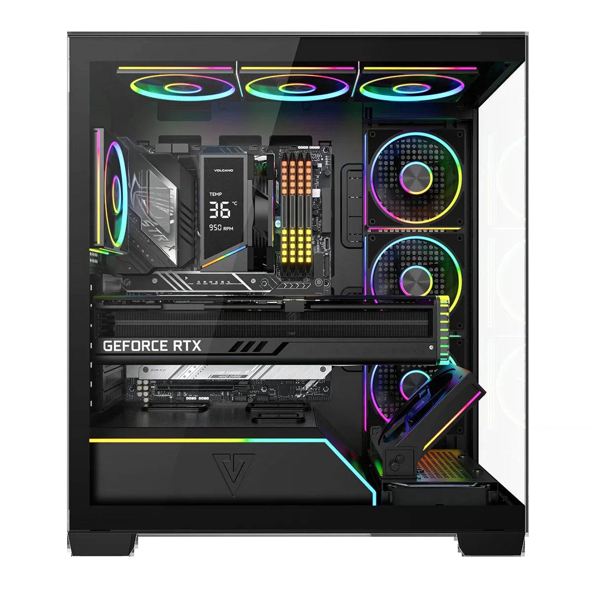 Obudowa komputerowa Volcano Stellar Plus ARGB 8F Czarna