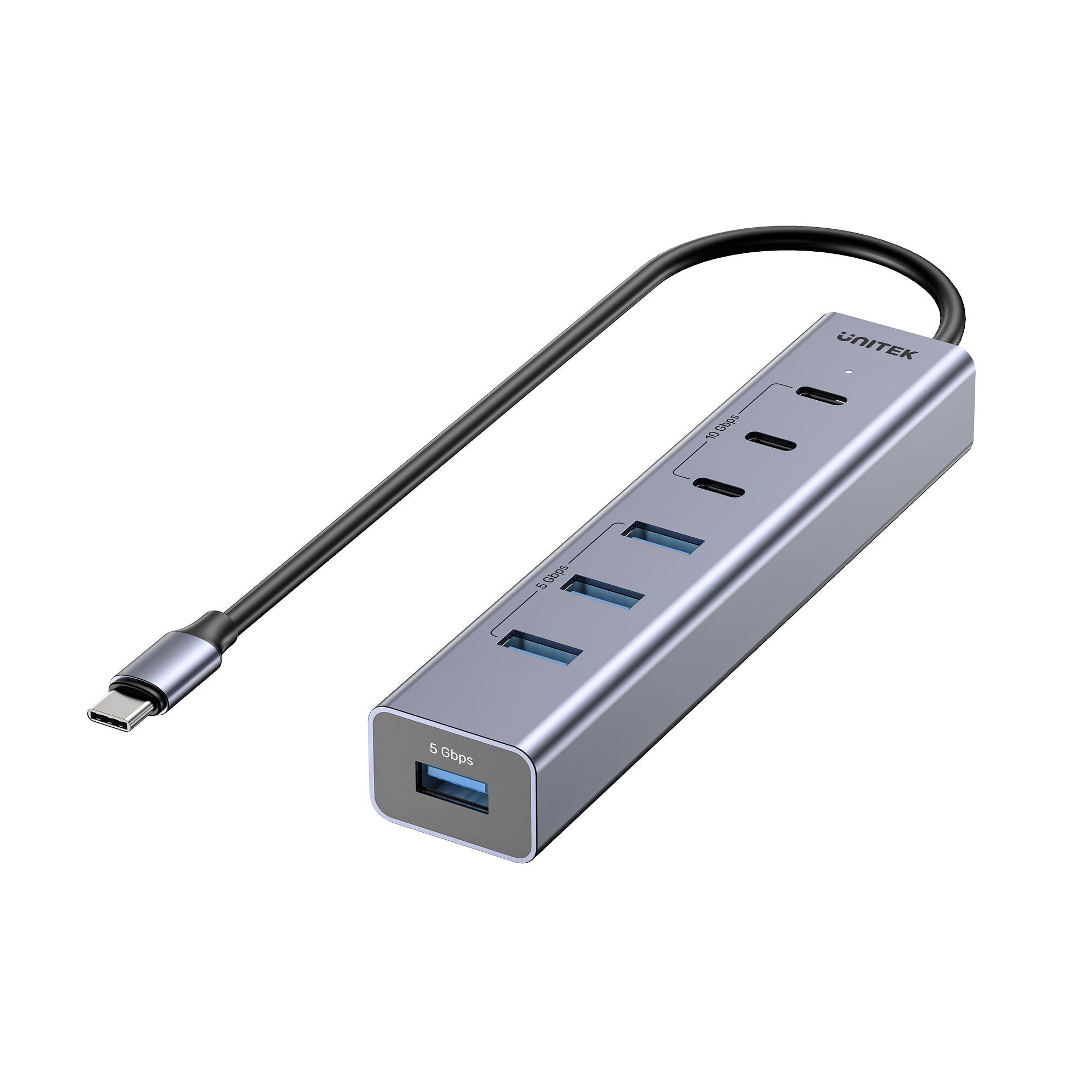 Hub aktywny USB-C 3x USB-C 10Gbps 4x USB-A 5 Gbps Unitek z zasilaczem Hub aktywny USB-C 3x USB-C 10Gbps 4x USB-A 5 Gbps Unitek z zasilaczem
