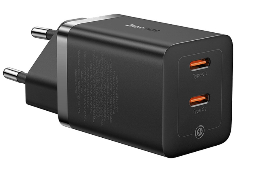 Zdjęcie produktu: Ładowarka sieciowa Baseus GaN5 Pro 40W 2xUSB-C - czarna Zdjęcie produktu: Ładowarka sieciowa Baseus GaN5 Pro 40W 2xUSB-C - czarna