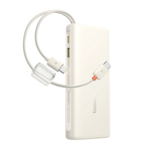 Miniatura produktu: Powerbank Baseus EnerFill FC41 20000mAh 100W z wyświetlaczem cyfrowym z dwoma wbudowanymi kablami USB-C - beżowy