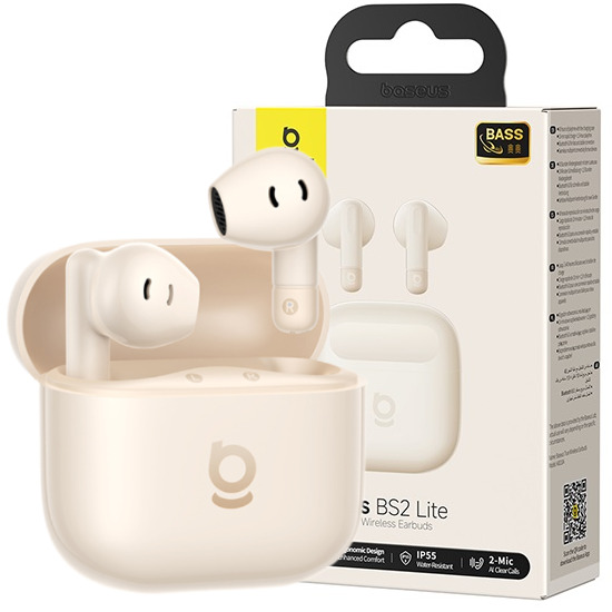 Słuchawki bezprzewodowe douszne TWS Baseus Bass BS2 Lite TWS - różowe