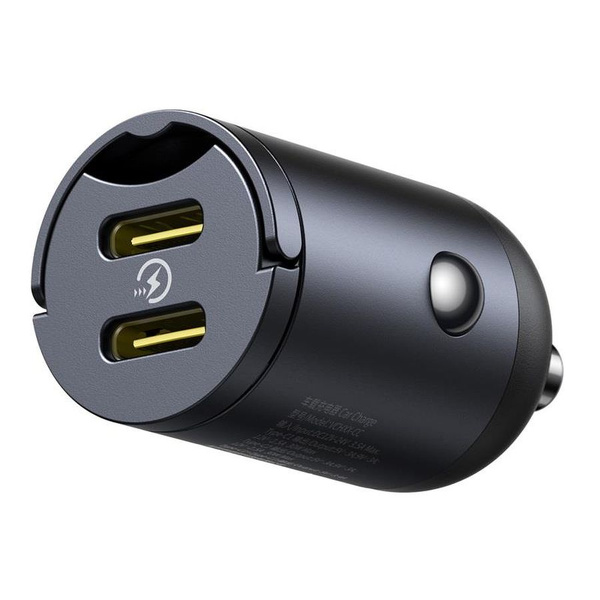 Zdjęcie produktu: Ładowarka samochodowa Baseus Tiny Star 30W 2xUSB-C - czarna Zdjęcie produktu: Ładowarka samochodowa Baseus Tiny Star 30W 2xUSB-C - czarna