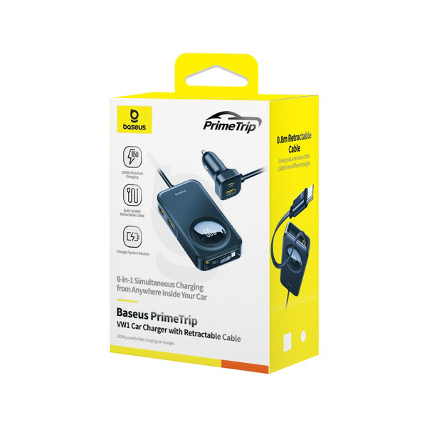 Zdjęcie produktu: Ładowarka samochodowa Baseus PrimeTrip VW1 60W - czarna