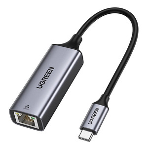 Miniatura produktu: Adapter zewnętrzna karta sieciowa RJ45 - USB Typ C Ugreen (1000 Mbps/ 1 Gbps )Gigabit Ethernet szary (CM199)