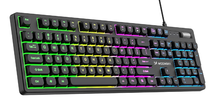 Klawiatura Wozinsky WKG-200 z rolką gamingowa membranowa RGB - czarna Klawiatura Wozinsky WKG-200 z rolką gamingowa membranowa RGB - czarna