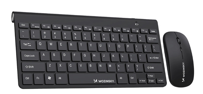 Miniatura produktu: Zestaw bezprzewodowy Wozinsky klawiatura + mysz kompaktowy WZKM-078 - czarny