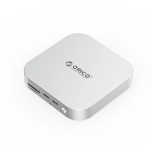 Miniatura produktu: Stacja dokująca Orico MiniLink 9w1 z kieszenią na dysk twardy M.2 SSD do Mac mini - srebrna