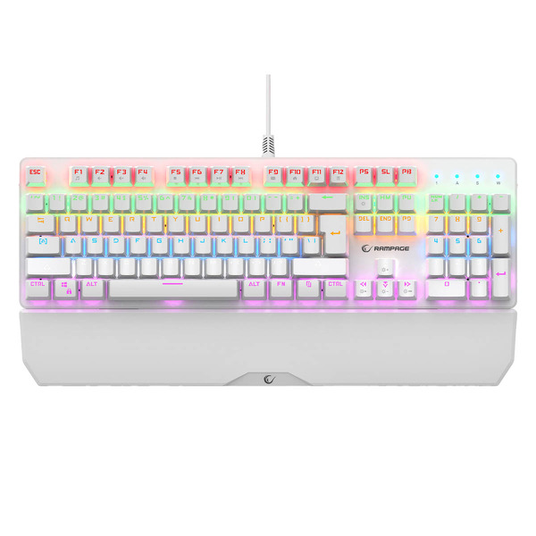 Zdjęcie produktu: Klawiatura Rampage Mechaniczna UMBRA KB-R86 Blue Switch Biała