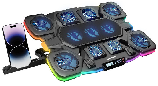 Miniatura produktu: Podstawka chłodząca pod laptopa Rampage Glacier Gamingowa 14–17”, 2600RPM, czarna