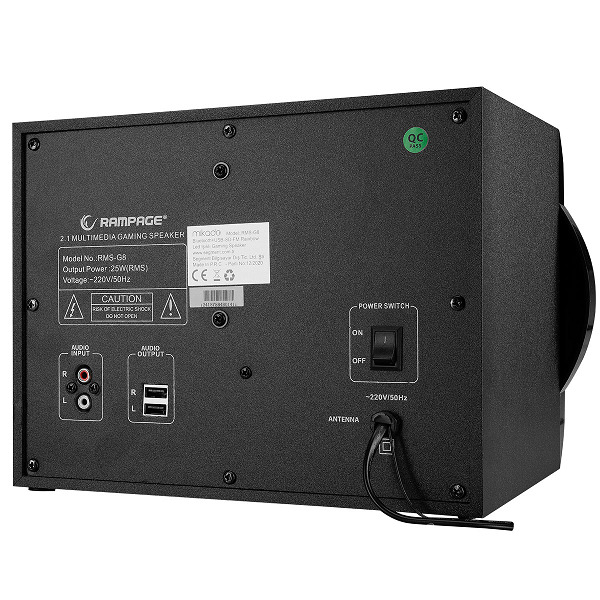 Głośniki Rampage RMS-G8 gamingowe 25 W BT, USB, SD, FM