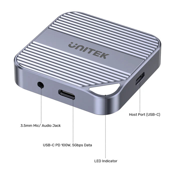 Zdjęcie produktu: Czytnik magnetyczny kart SD/Micro SD 6w1 | PD100W | 4K@60Hz | 5Gbps Unitek