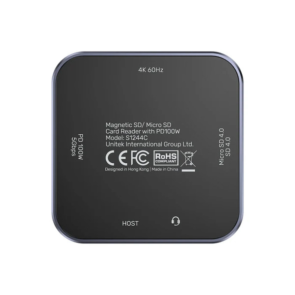 Zdjęcie produktu: Czytnik magnetyczny kart SD/Micro SD 6w1 | PD100W | 4K@60Hz | 5Gbps Unitek