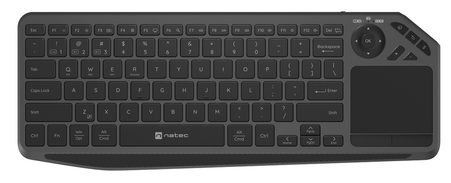 Zdjęcie produktu: Klawiatura bezprzewodowa do smart TV TURBOT 2 US BT+2.4GHZ X-SCISSORS