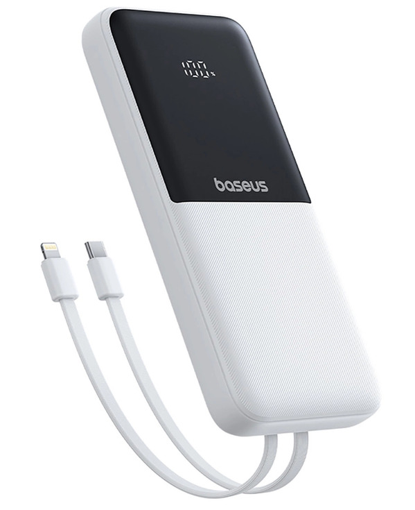 Zdjęcie produktu: Baseus Lipow 10000mAh 22,5W z 2 kablami - biały Zdjęcie produktu: Baseus Lipow 10000mAh 22,5W z 2 kablami - biały